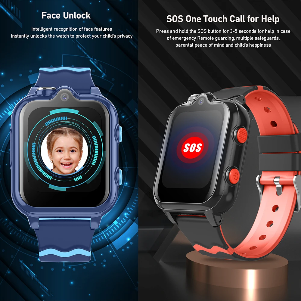 KGG 4G Kids Smart Watch GPS WIFI Dual Camera Video Call SOS APP Download Child Smartwatch Monitor Tracker Location Phone Watch