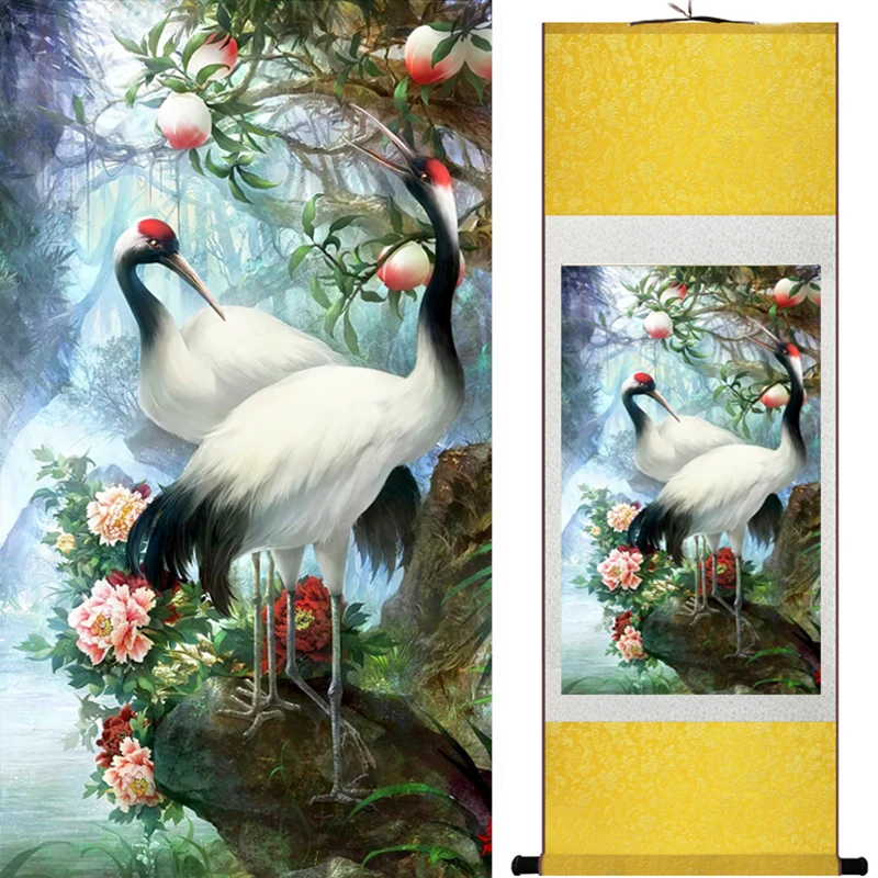 Top quality Crane painting   Chinese Art Painting Home Office Decoration Chinese scroll painting crane painting