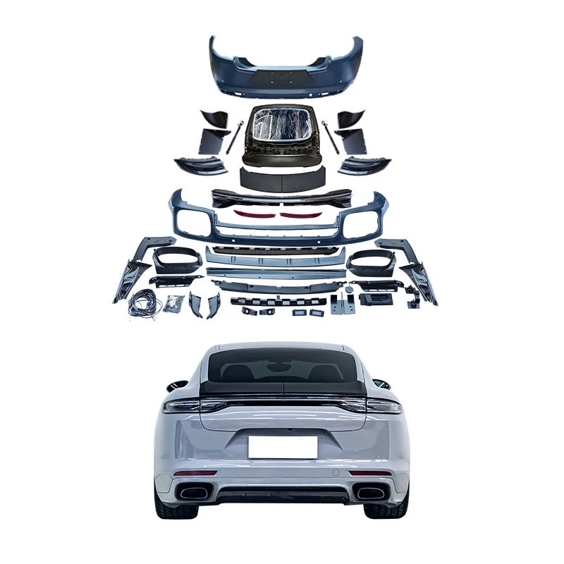 For Panamera 970.1 970.2 Upgrade 971 Turbo S Style Rear Bumper Body Kit with Tailgate LED Taillights Spoiler