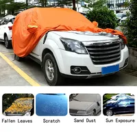 Orange Universal Car Case Cover Outdoor Waterproof Sun Dust UV Protection Full Car Cover Auto Protector Umbrella for Sedan SUV