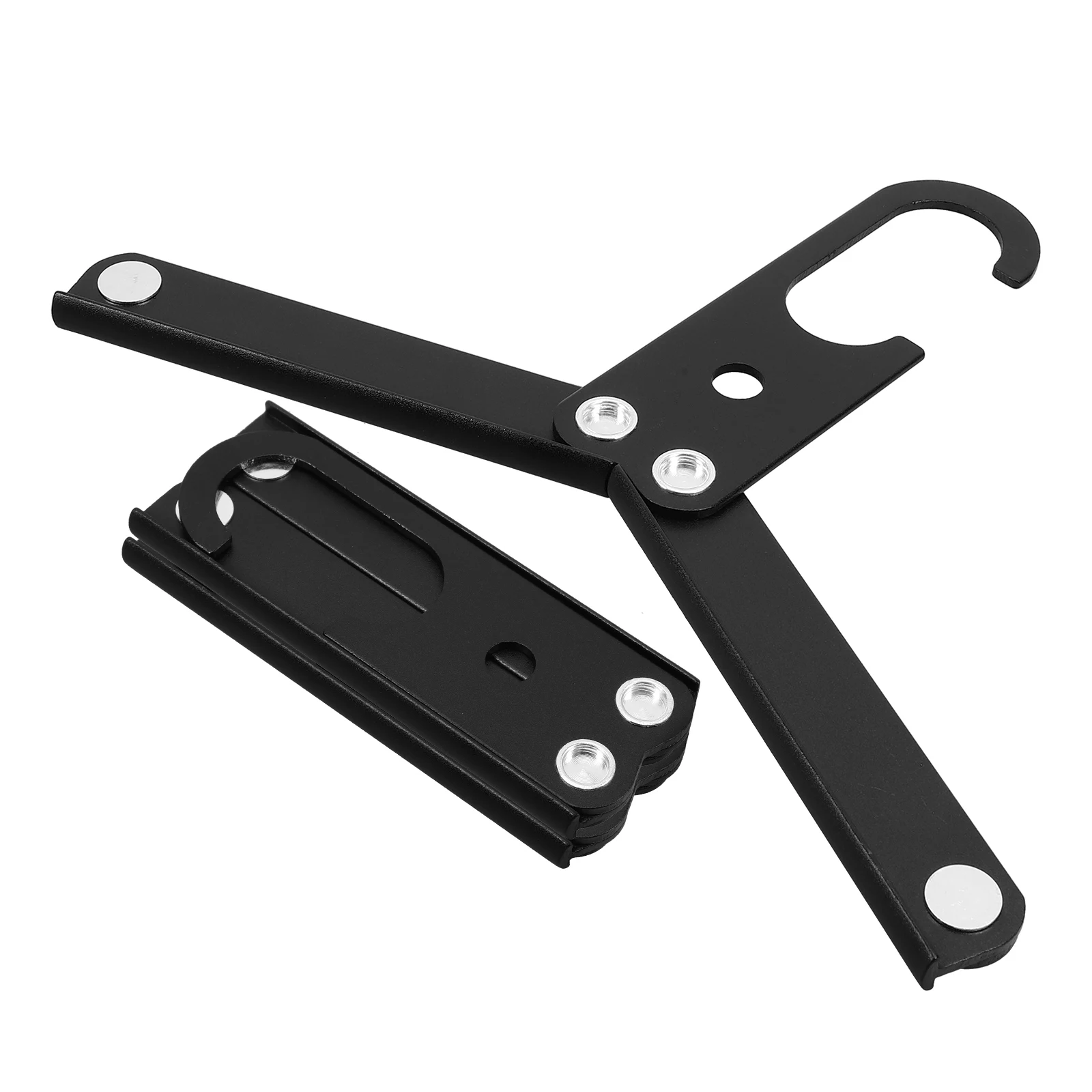 

3 Pcs Black Travel Hangers Foldable Space Saving Metal Heavy Duty Clothes Dryer for Camping Hotel Portable