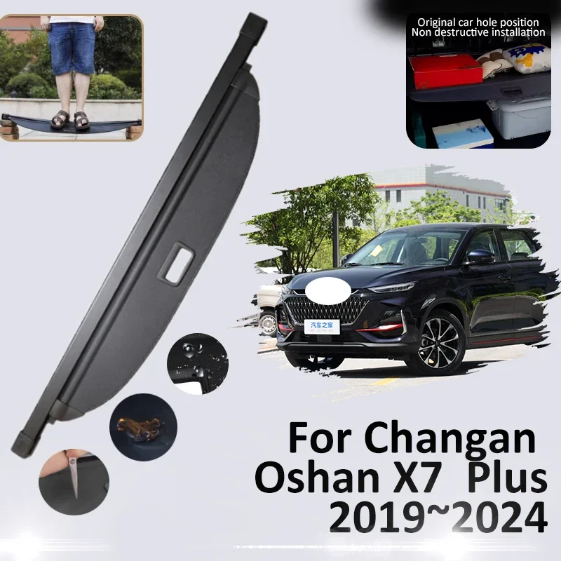 

Car Trunk Cover For Changan Oshan X7 Plus 2019 2020 2021 2022 2023 2024 Organizer Tray Retractable Security Shield Accessories