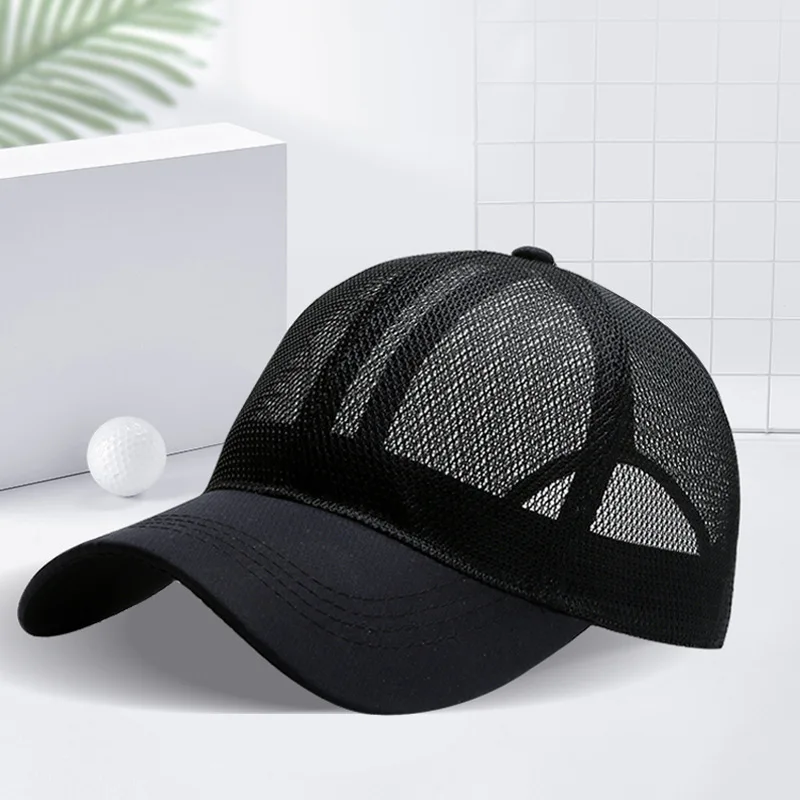 Respirável Full Mesh Sun Hat para homens e mulheres, protetor solar de cabeça grande, boné de beisebol, chapéu de viagem lazer, moda