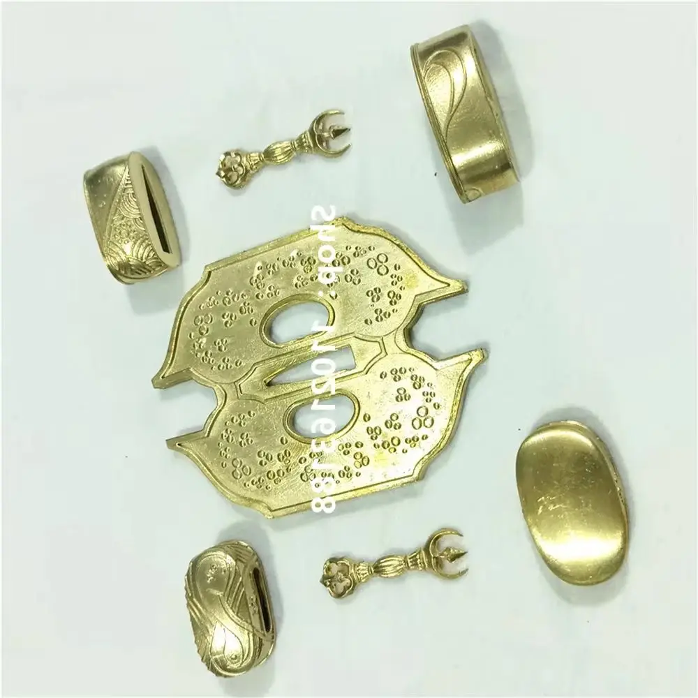 A Set Copper Soild Brass Handguard Tsuba Guard Fuchi Kashira Menuki Koiguchi Koijiri For Japanese Samurai Katana Sword Fittings