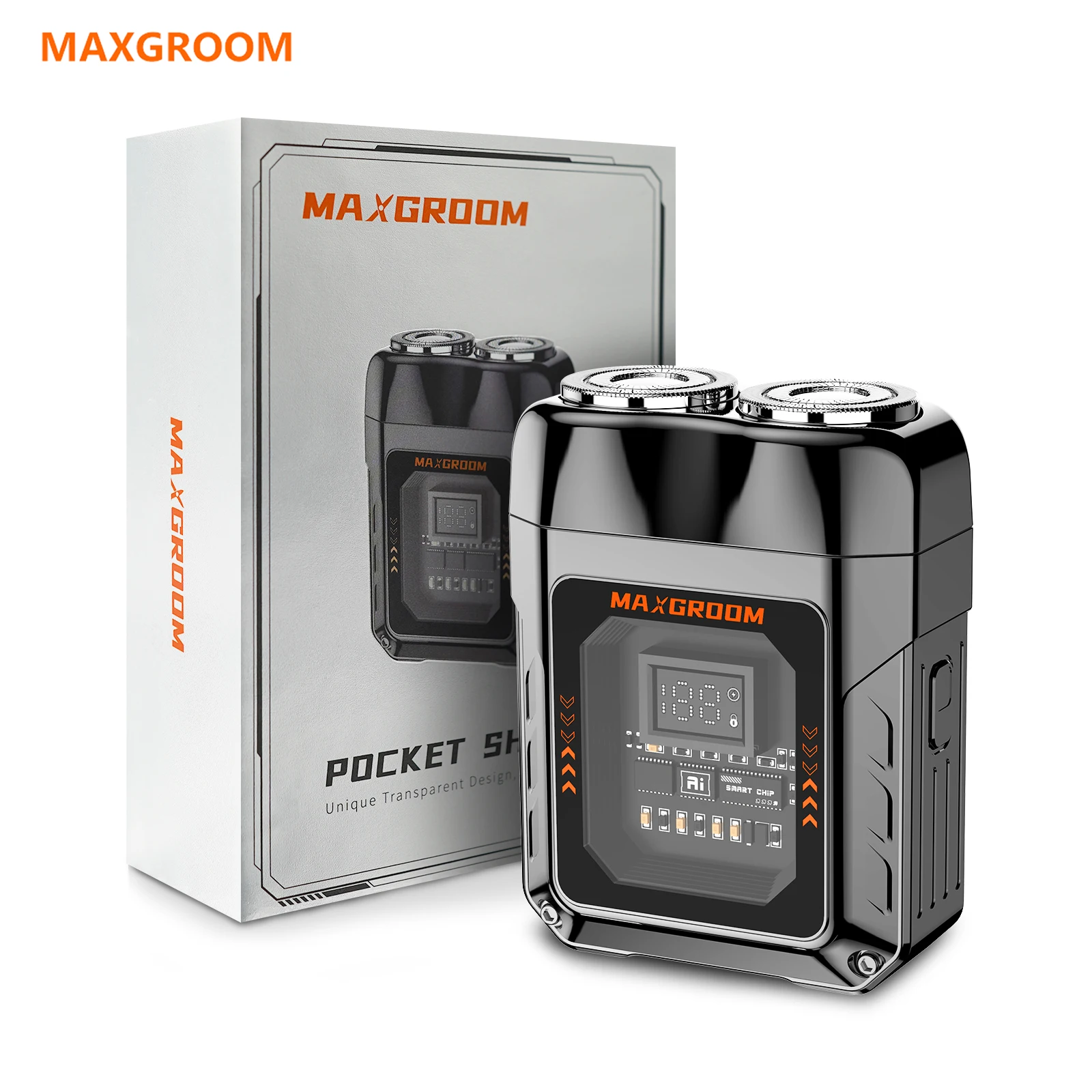 ماكينة حلاقة صغيرة محمولة للجيب من MAXGROOM للرجال ماكينة حلاقة كهربائية قابلة لإعادة الشحن USB من النوع C IPX7 مقاومة للماء ماكينة حلاقة مزدوجة الرأس رطبة وجافة