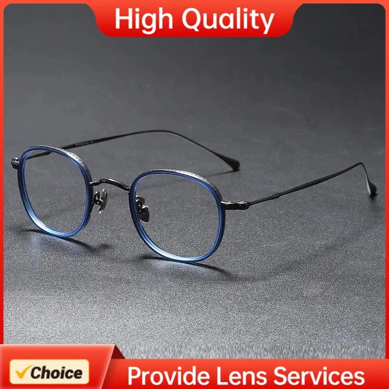 

KAME KMN137 ретро квадратная толщина очки из чистого титана оправа для очков для мужчин женщин оправа для очков для чтения MANNEN