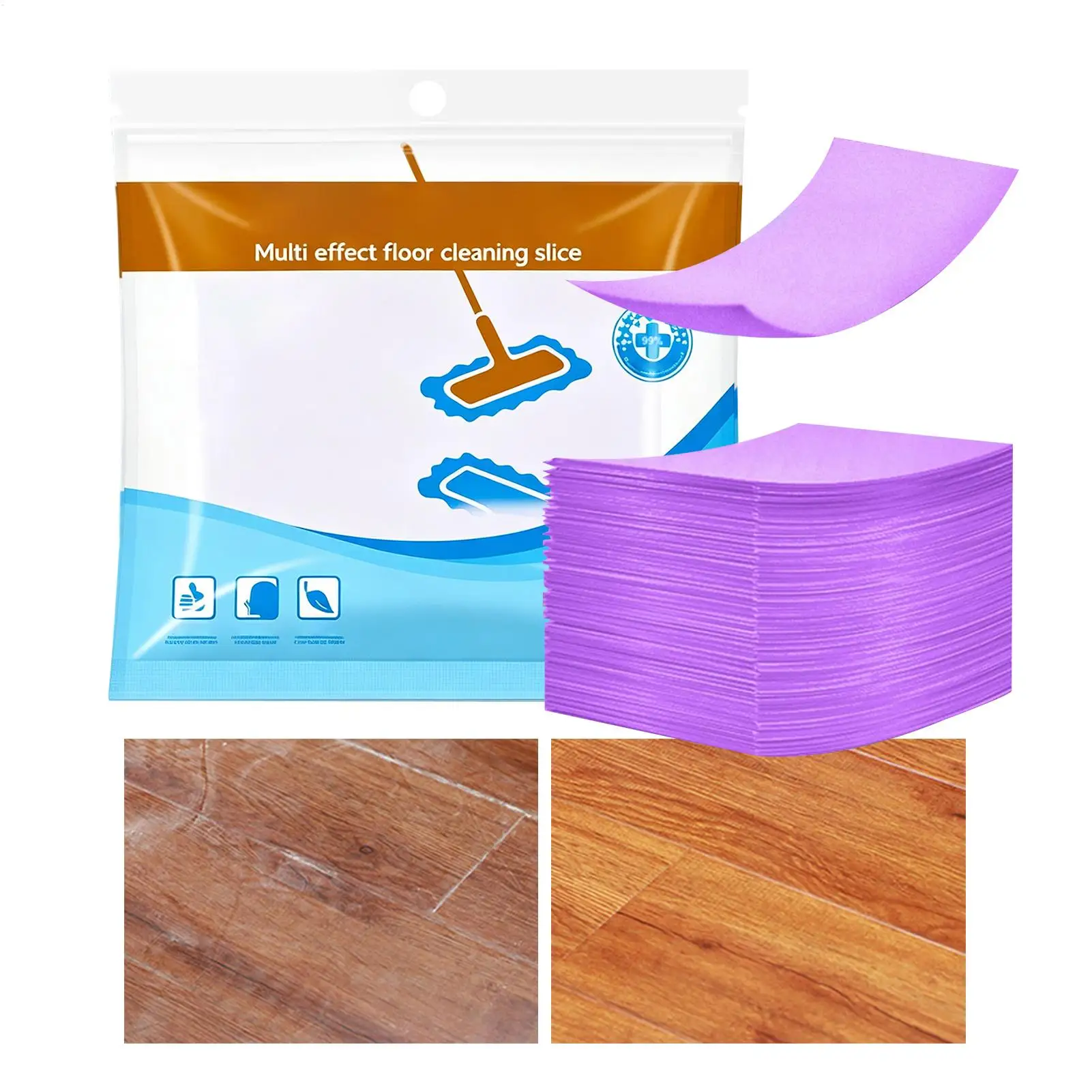 Long-Lasting Floor Cleaning Tablets 30 Pieces Stain Remover Fragrance Multipurpose Dissolvable Floor Cleaning Sheets