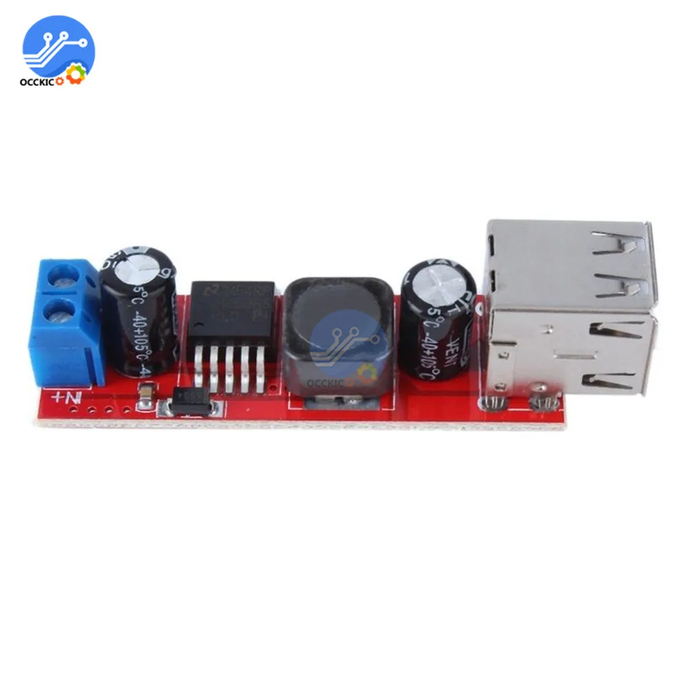 LM2596 Buck-Step ลงแปลง DC 6-40V ถึง5V 3A Dual USB แบตเตอรี่ Charger โมดูลสำหรับรถชาร์จแบตสำรอง Supply