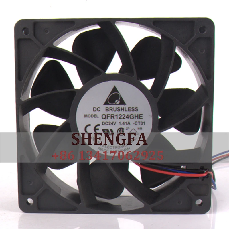 DELTA Dual Ball Bearing Case Fan QFR1224GHE 120X120X38MM 24V 1.41A 6000RPM 12038 Inverter Speed Control Cooling Fan