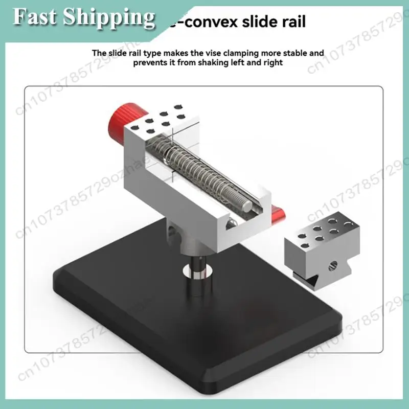-A01R Stainless Steel Slide Rail Clamps Bench Vise 45° Adjustable Precision Model Making Tools For Modeling Bench