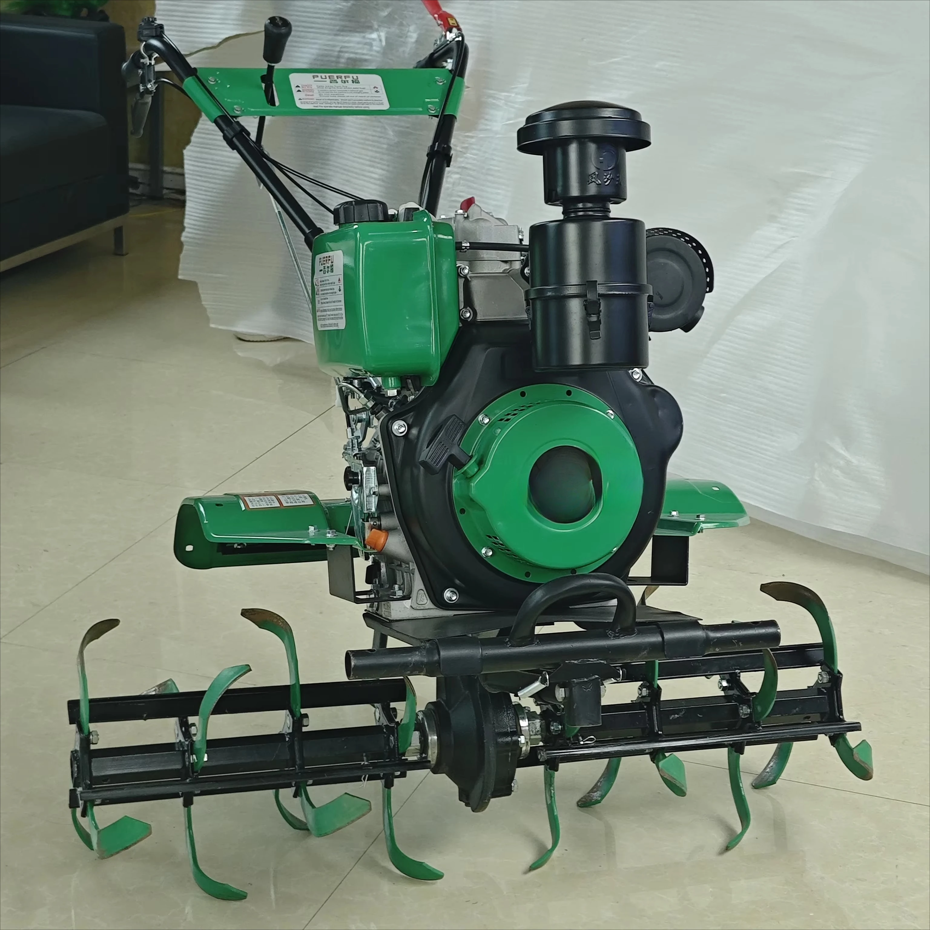 

Durable 6.5kw 9HP PUERFU-186 Diesel Cultivator Cultivator Multifunctional Agricultural Machinery Rotary Tiller