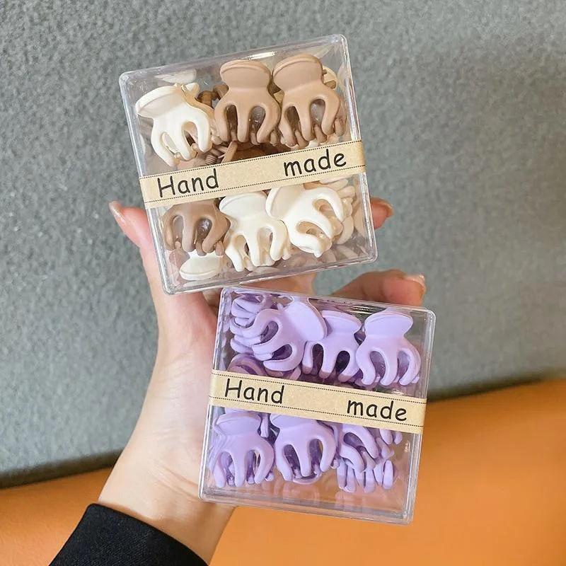 10pcs/Box  Matte Plastic Mini Hair Claws Clips Baby Gilrs Sweet Small Hairpin Hairgrips Barrettes Headwear Fashion Accessories