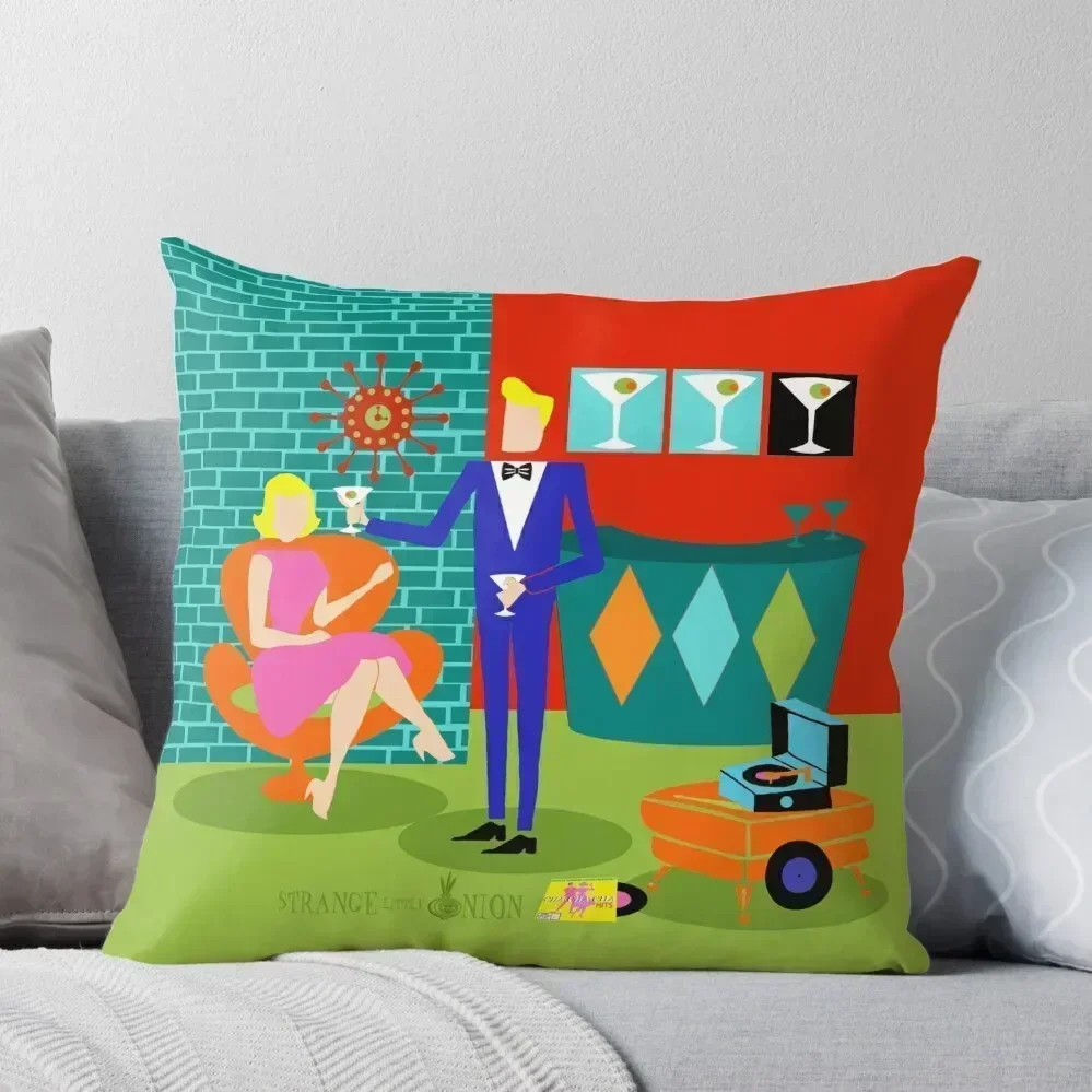 1960s Retro Martini Couple Throw Pillow Sofa Cushions Cover Pillow Cases pillow