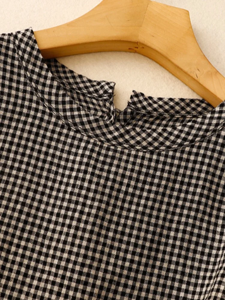 الفني الكتان منقوشة تي شيرت المرأة الصيف رقيقة عادية كبيرة الحجم اللحوم إخفاء التخسيس الصغيرة Flng Sve أمي