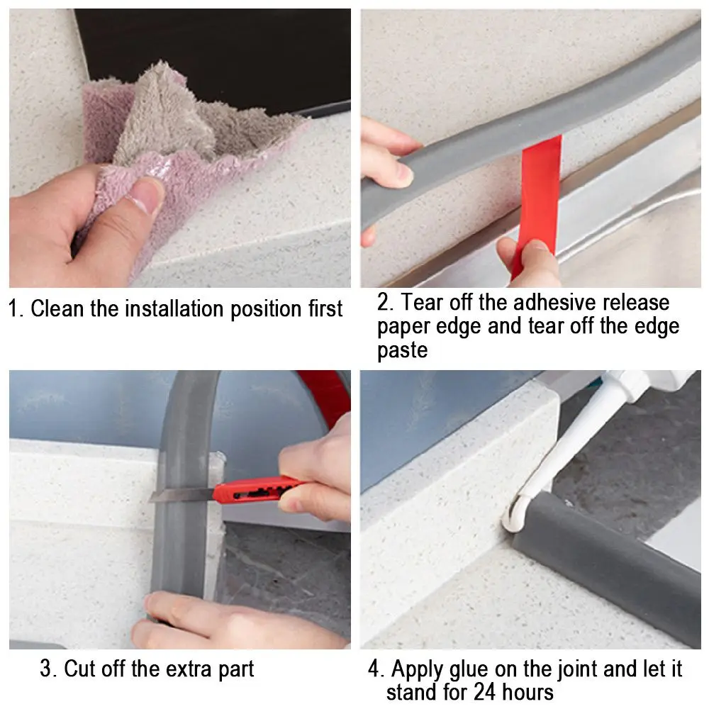 30-120cm Bathroom Water Stopper Silicone Retaining Strip Water Shower Dam Flood Barrier Dry And Wet Separation Blocker