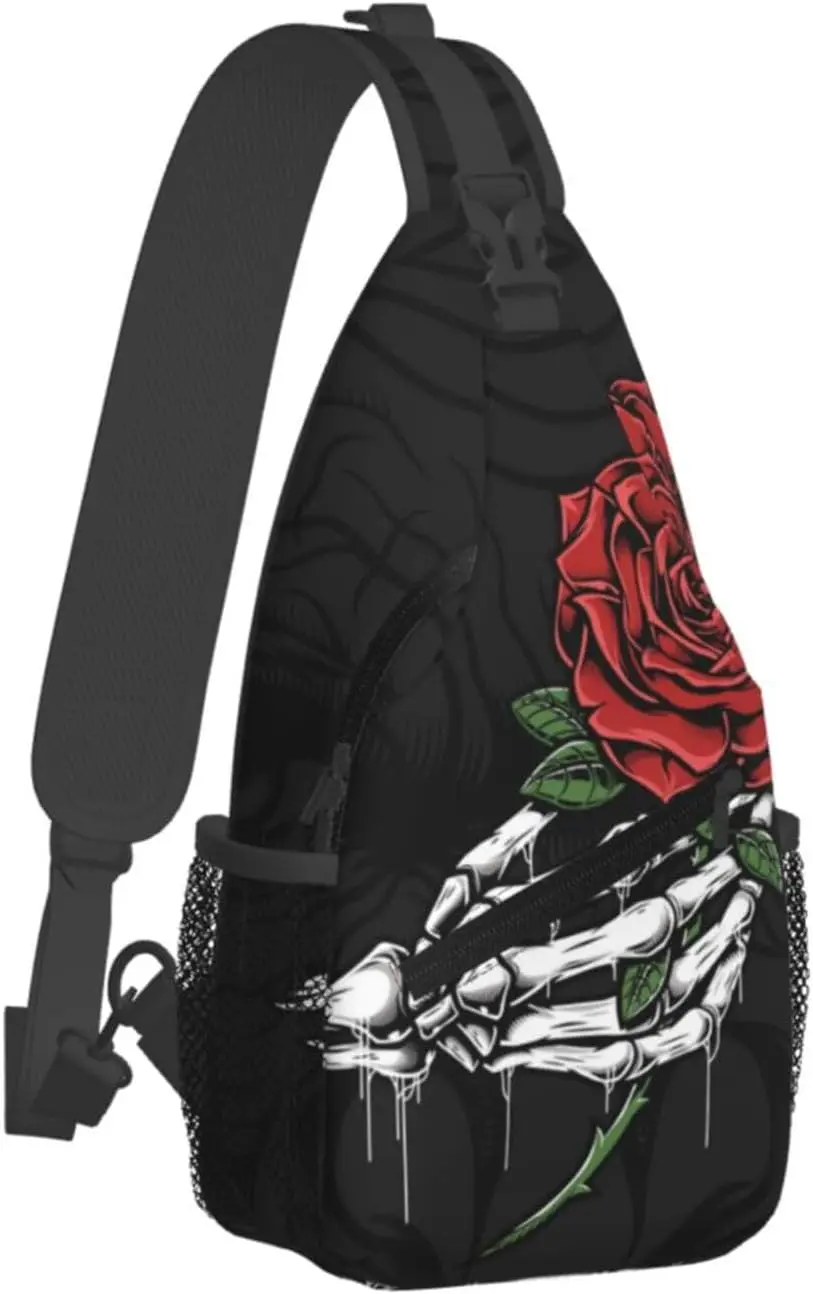 Skull Sling Backpack Chest Bag Crossbody Shoulder Bag Gym Cycling Travel Hiking Daypack For Men Women Shoulder Backpack Gym