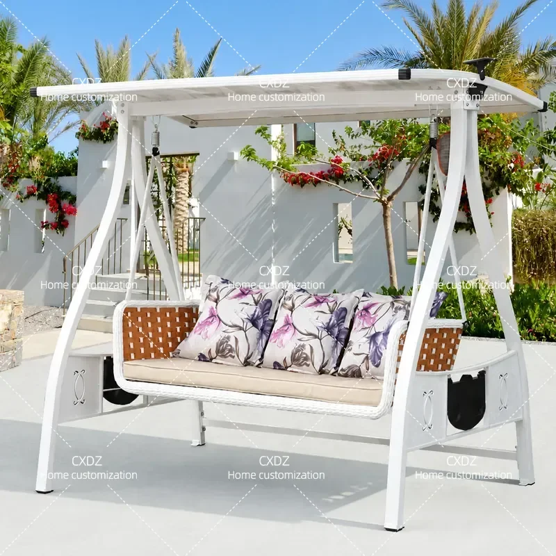 Garden Outdoor Swing Hanging Chair Wrought Iron Balcony Cradle Hammock Double Adult Rocking Chair for Patio Yard