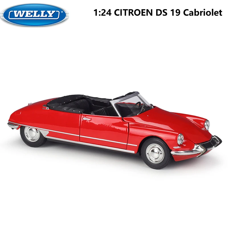 

WELLY Diecast 1:24 Car CITROEN DS 19 Cabriolet Simulator Classic Model Vintage Car Alloy Metal Toy Car For Kid Gift Collection