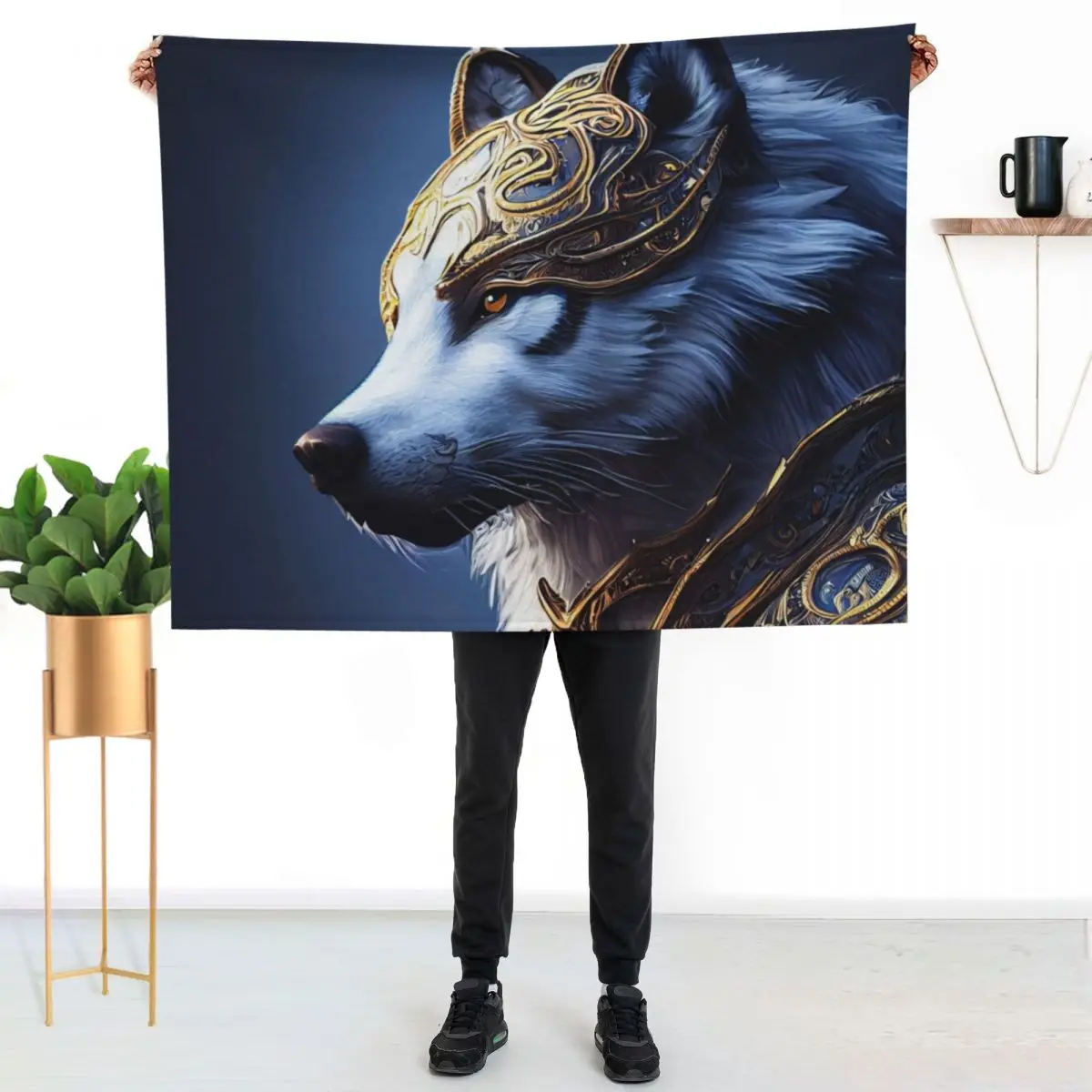Leader wolf in armor Throw Blanket Softest Polar for winter Giant Sofa Hairys For Decorative Sofa Blankets
