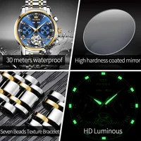 Montres OLEVS pour hommes, montre mécanique automatique multifonctionnelle, de haute qualité, étanche, lumineuse, montres de luxe pour hommes d'affaires 5