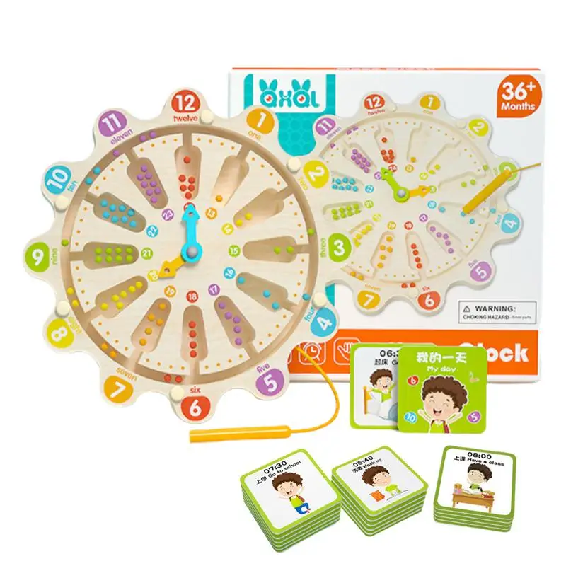 

Magnetic Color And Number Maze Clock Maze Magnetic Board Puzzle Games Wooden Matching Game Color Sorting Toys Fine Motor Skills