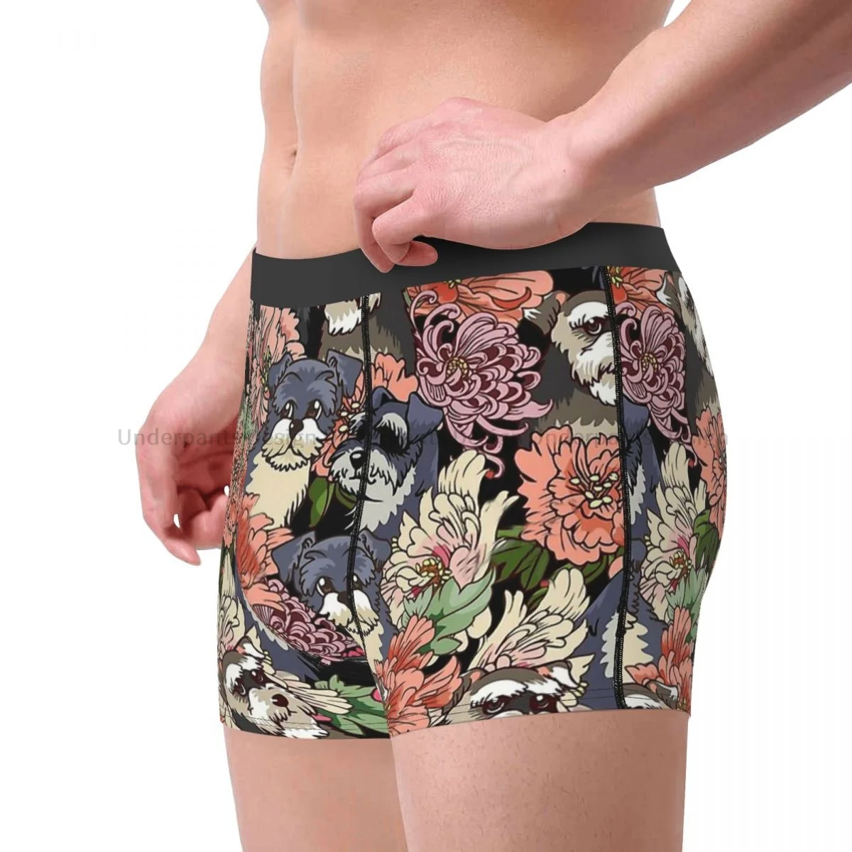 BECAUSE SCHNAUZERS Underpants Breathbale Panties Man Underwear Ventilate Shorts Boxer Briefs