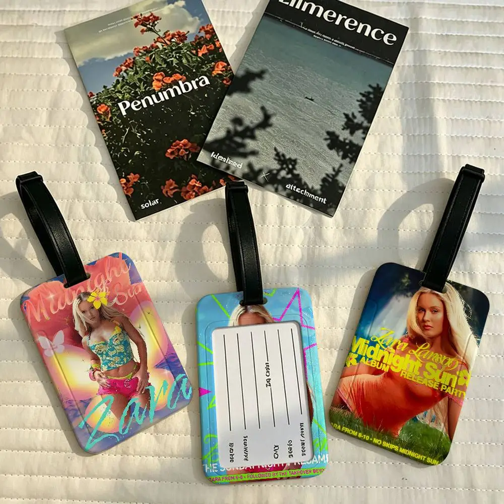 Singer Zara Larsson Midnight Sun PVC Anti lost Luggage Identifier Tag Removable Information Card Holder Travel Baggage Tag