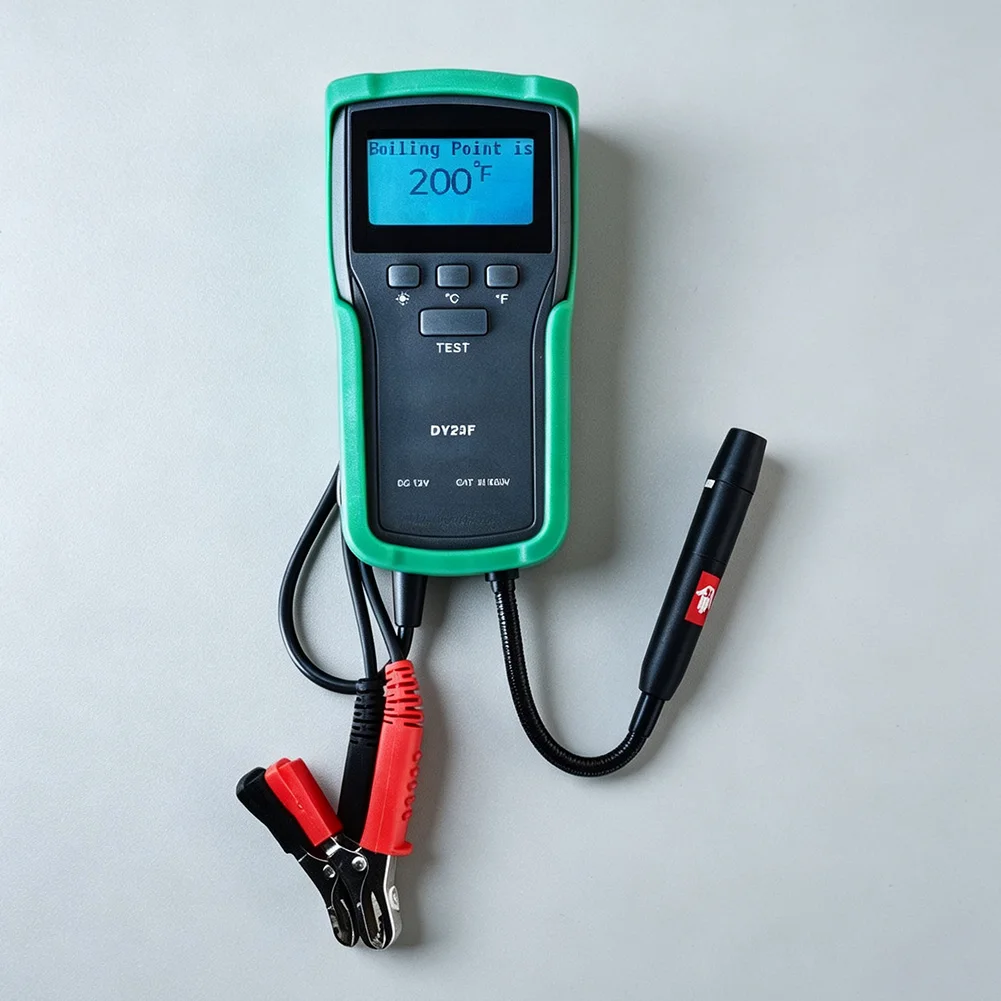 Handheld DY23F Brake Fluid Boiling Point Detector with Serpentine Probe Compatible with 12V Vehicle Supply Handheld