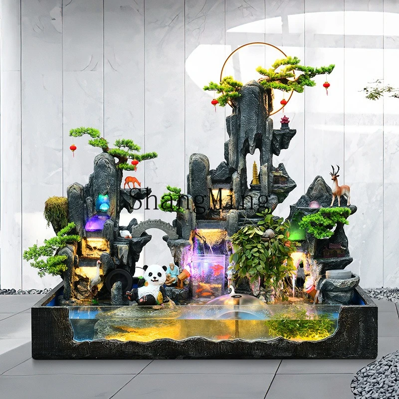 FG large rockery flowing water floor fountain indoor entrance living room lucky courtyard fish tank ornament