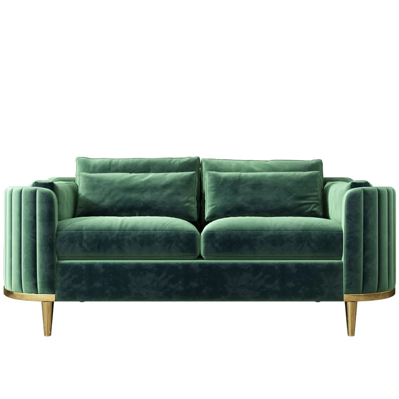

-For Italian Light Luxury Living Room Sofa Set Nordic Minimalist Dark Green Velvet Furniture Sofa&