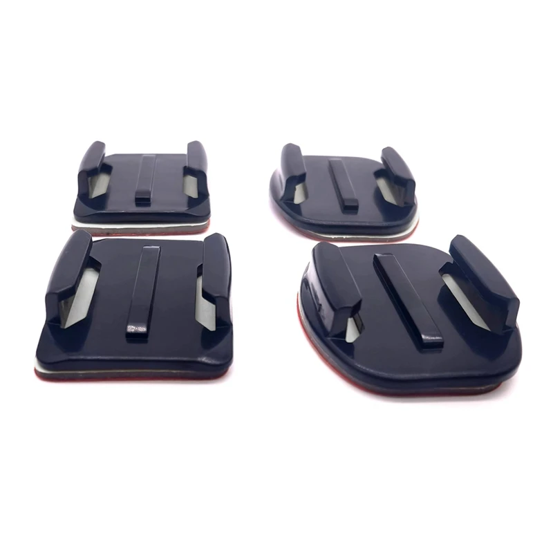 4Pcs Set For Gopro Hero 8/7/6/5 Helmet Accessories Small Ant Flat Curved Base Shangou Adhesive (With Stickers)