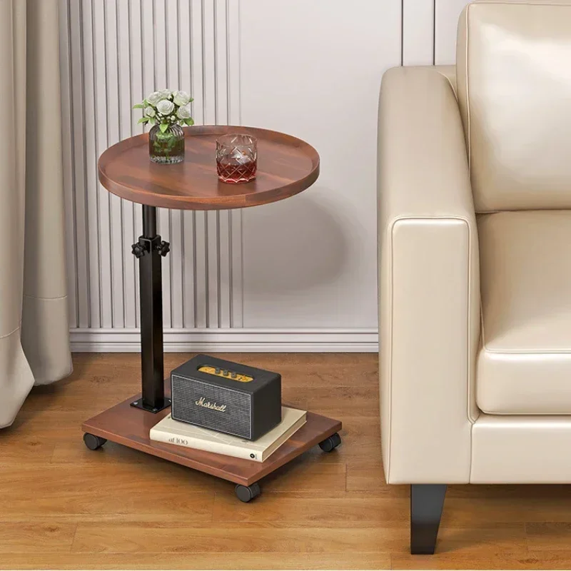 Adjustable Edge Table Movable Small Side Table, Bedroom Storage Rack, Simple Living Room Sofa Corner Table for Rental