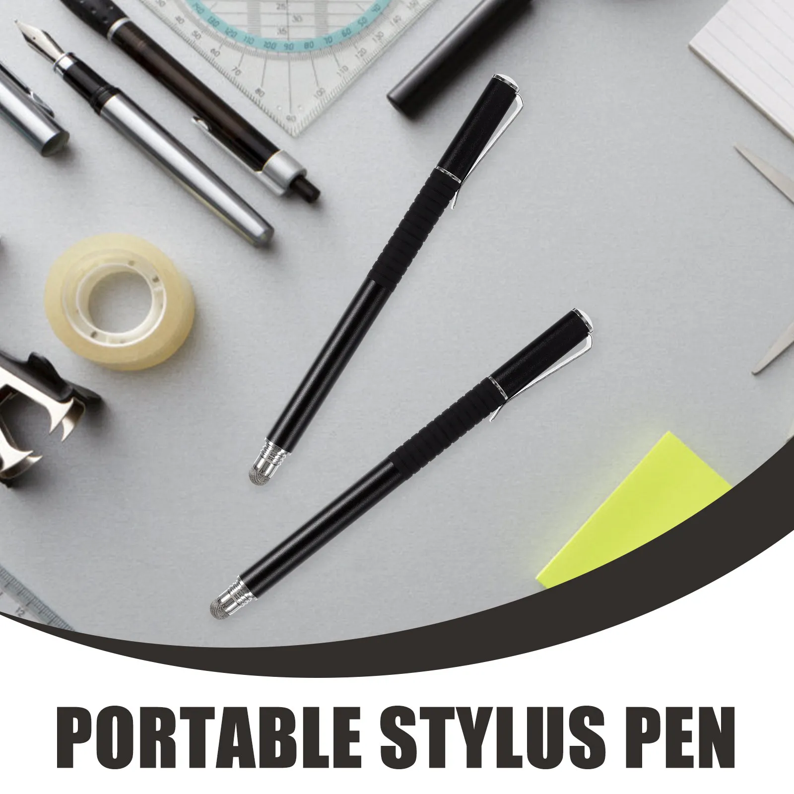 

5Pcs Capacitive Stylus Set Premium Metal Touch Screen Pen Round Silicone Disc Tips Double End Handwriting Pen for Smartphone