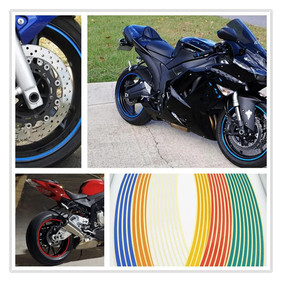 Strips Motorcycle Wheel Sticker Reflective Decals Rim Tape Bike Car Styling For YAMAHA SRX600 XJ600 BMW F800GT F800R F800S