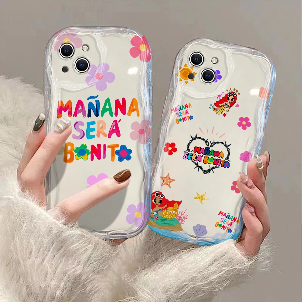 Fashion Cute Karol G Manana 3D Wave Case For Hot iPhone 15 14 13 12 11 Pro Max Mini X XR XSMAX 8 7 6S Plus Soft Silicone Cover