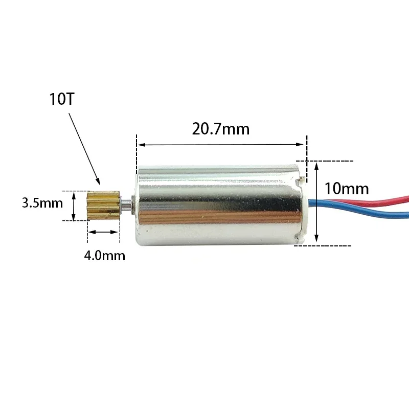 1020 Coreless Motor DC 3.7V 7.4V 53000RPM High Speed Strong Glider Foam Aircraft Model Motor Ultra-high Speed Strong Magnetic