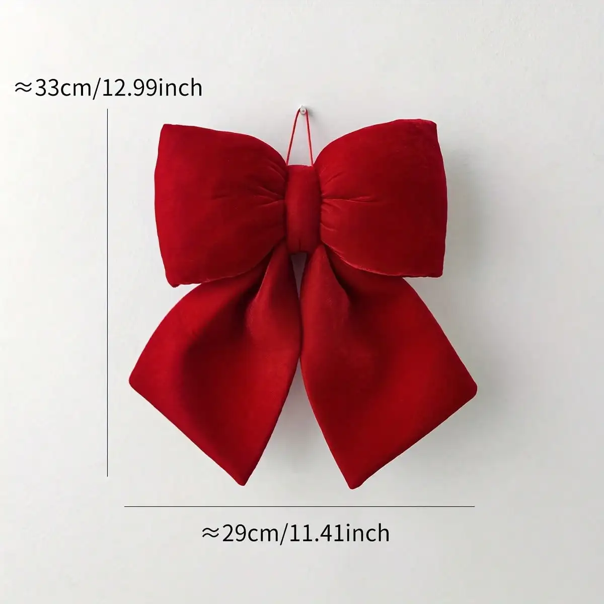 1 Stück Weihnachtsschleife aus Samt, Weihnachtsbaumschmuck, Hochzeitsdekoration, Dekoration für den Urlaub und die Heimatambiente – Detail 3