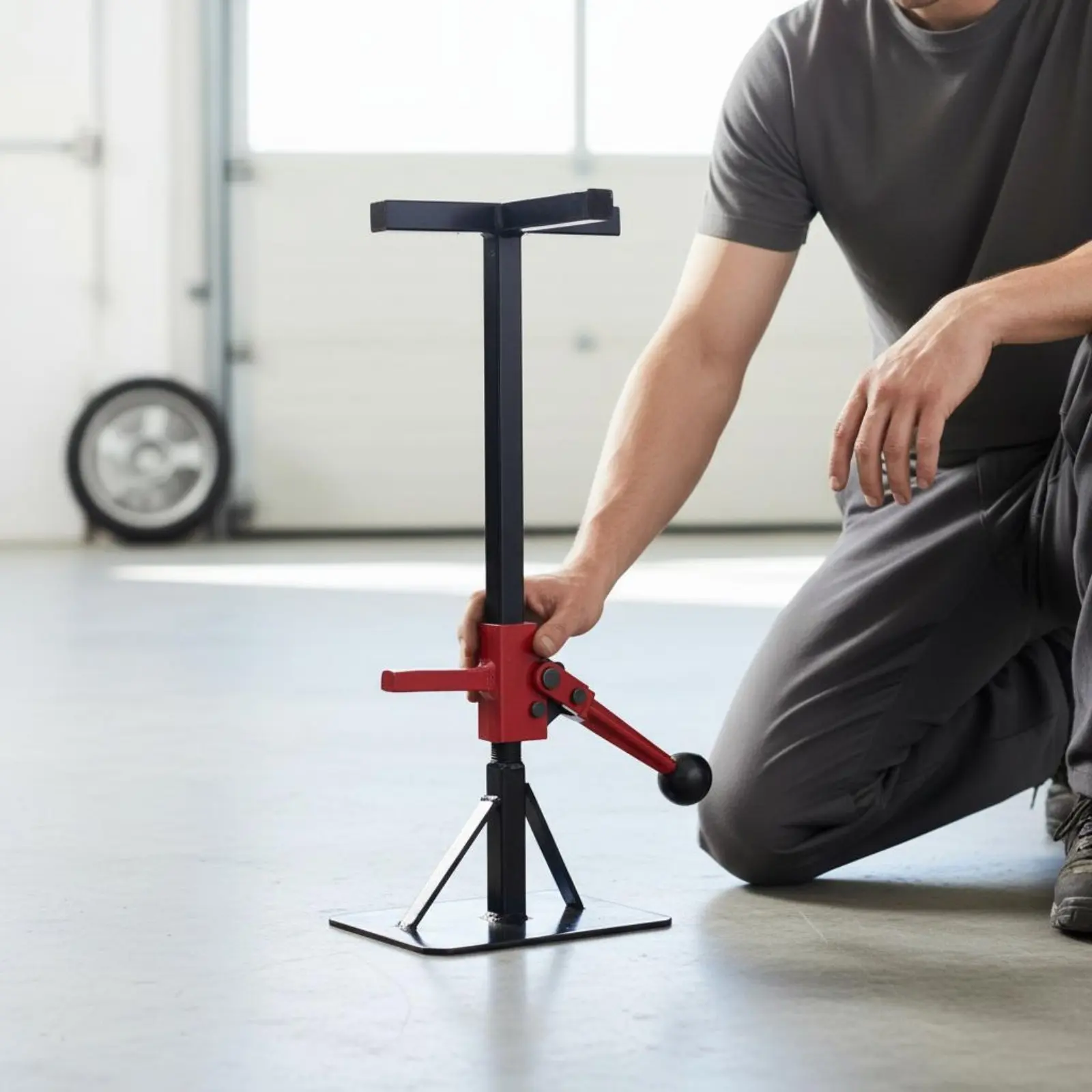 Tricycle Repair Hoist Adjustable Lifting Height Portable Tricycle Stand Wide Deck Hoist Stand Stable Support Garage Equipment