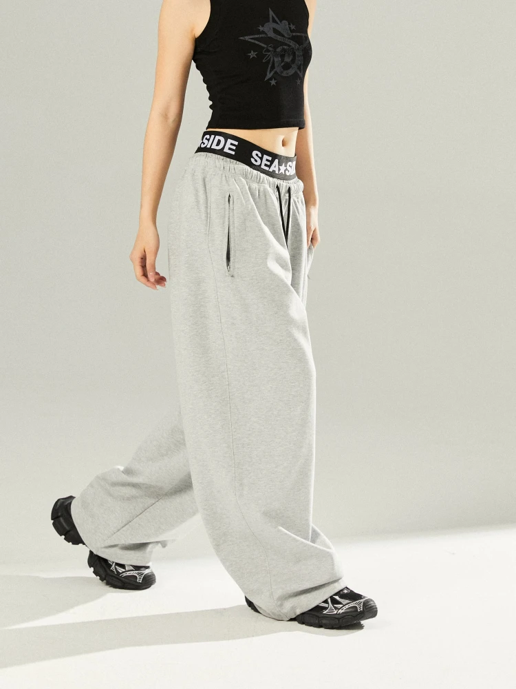 

Sea Side Star American Sle Hot Girl Спортивные брюки для уличных танцев Джазовые танцевальные повседневные брюки с высокой талией Прямые штаны из смеси хлопка