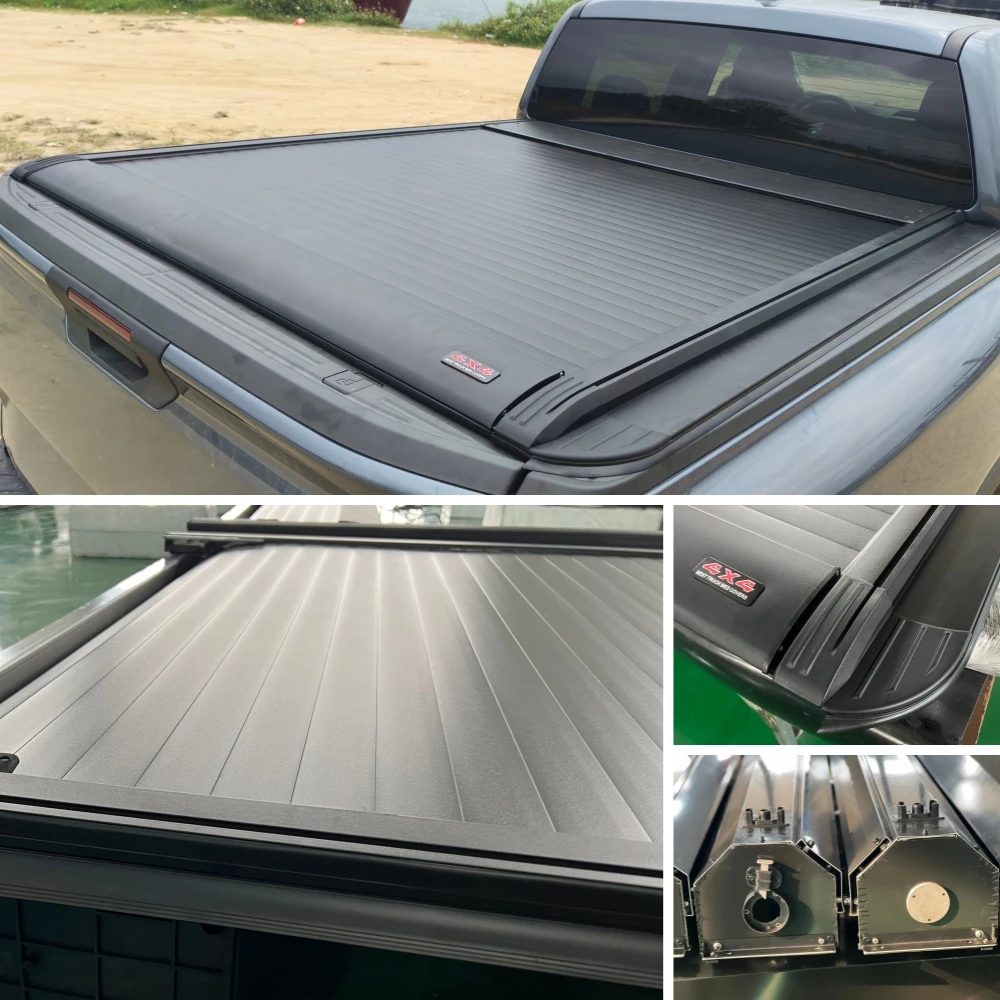 For 2017 2022 2025 Dodge Ram Rebel 1500 2500 Trx 6'4 8ft Automatic Roller Lid Trunk Rear Tonneau Covers Bed Cover With Ram Box view 5