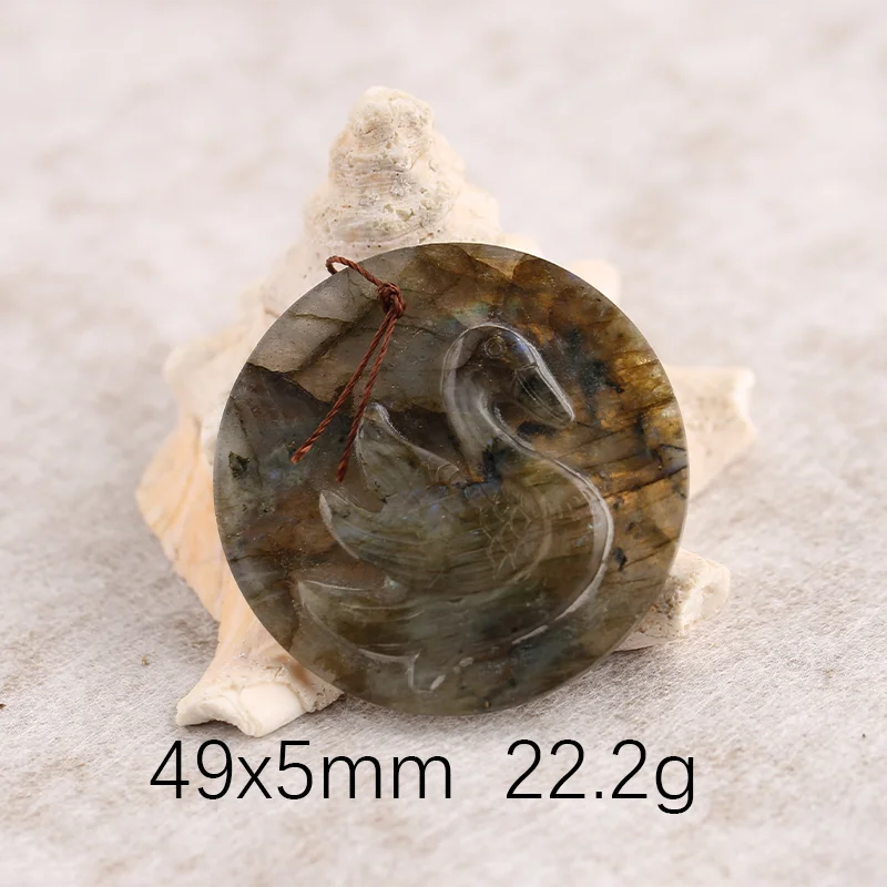 B&F Pendant for Necklace Labradorite—Fashion Handmade Natural Jewelry Charm Gift Accessories 49x5mm 22.2g