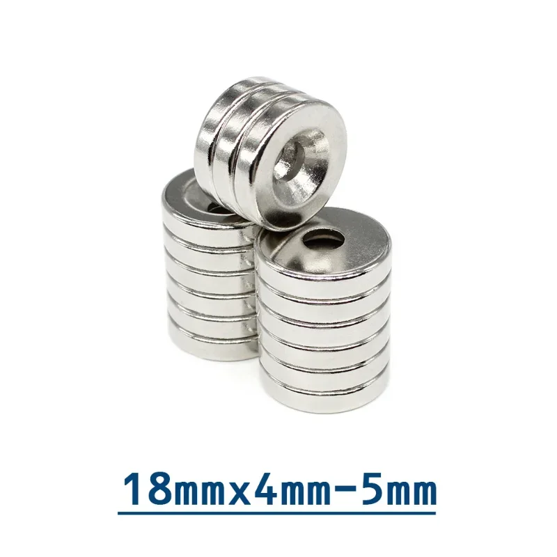 5/10/15/20/30/50PCS 18x4-5 mm Round Strong Neodymium Magnets 18*4 mm Hole 5mm Countersunk Disc Permanent Magnet 18X4-5mm 18*4-5