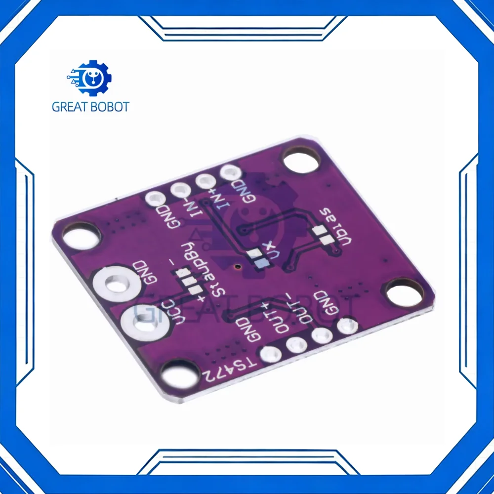TS472 High-Fidelity Low Noise Audio Preamplifier Board Electret Mic Amp with 2.0V Bias for Audio Development