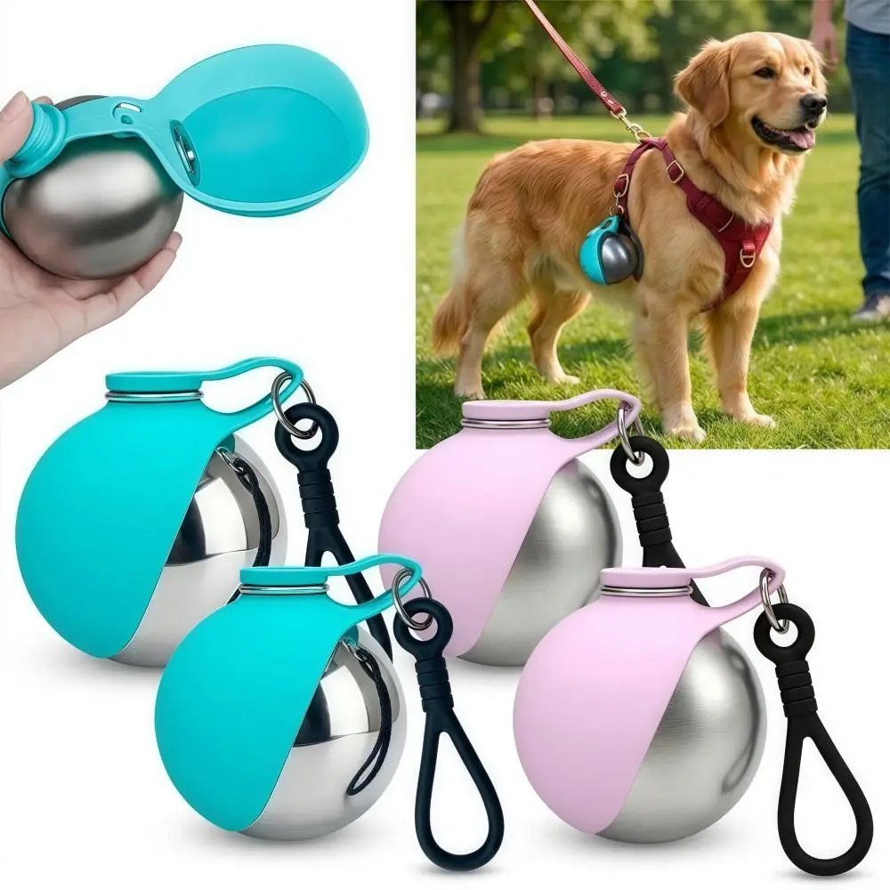 2-in-1 Dog Water Bottle with Bowl Portable Leak Proof Pet Travel Hydration Dispenser Lightweight Easy Carry Outdoor Water Cup