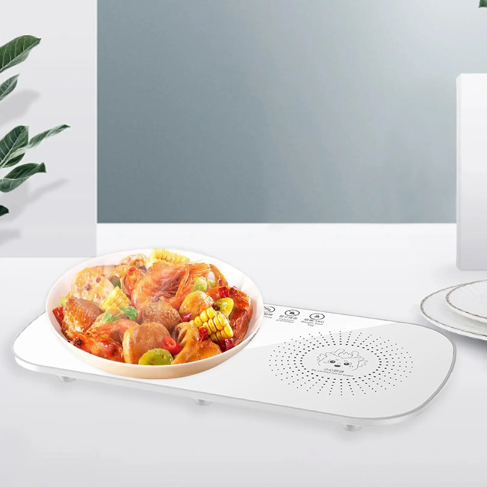 Electric Food Warming Tray Family Size Glass Top Food Warmer Multifunctional for Catering Parties Events Housewarming Restaurant