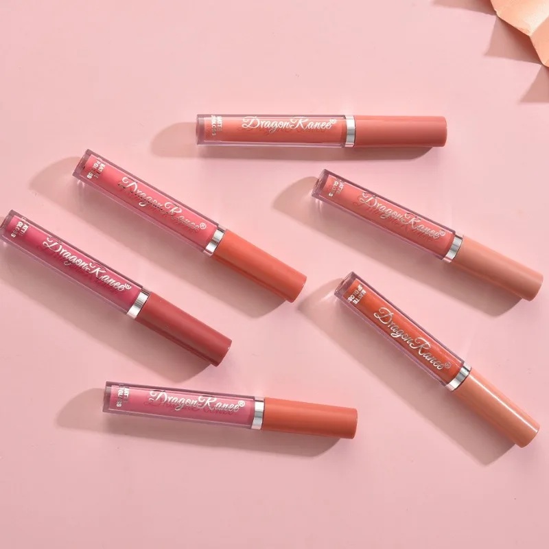 Lipgloss-Set, 3-farbiger Lippenstift, samtmattes Finish, glatt und langlebig, wasserfest, entfärbt nicht leicht, Weihnachtsgeschenkbox-Set