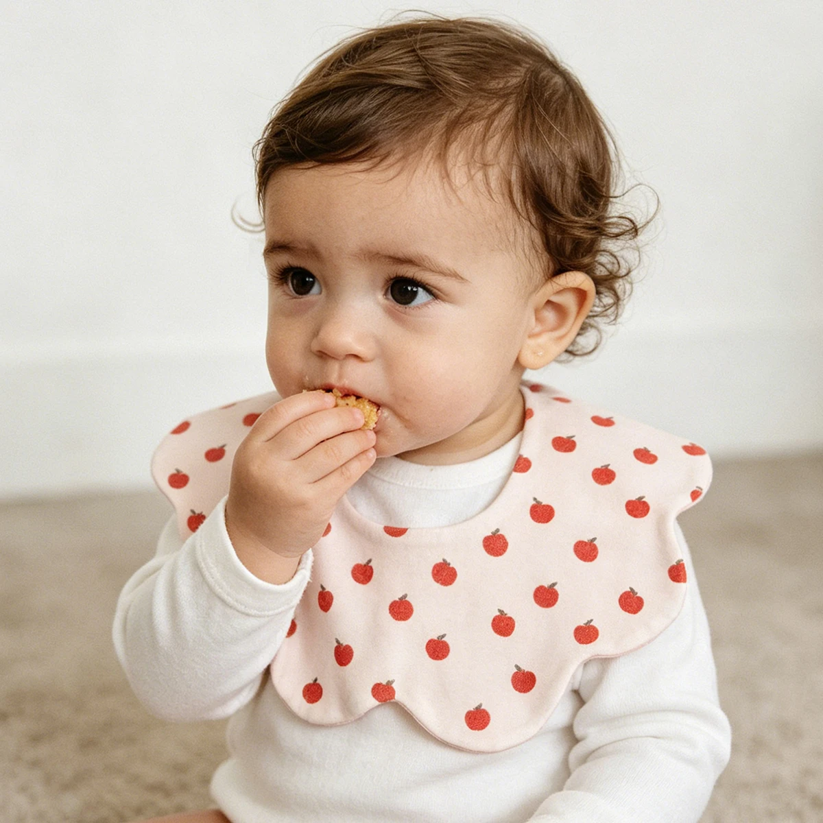 Elinfant 1 Pc Soft Petal-Printed Baby Saliva Towels& Universal Feeding Bibs for Babies&Suitable for Use at Home and When Going image 5