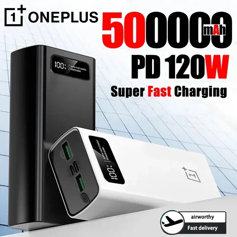 OnePlus 200000 мАч светодиодный цифровой дисплей Power Bank высокой емкости 120 Вт сверхбыстрая зарядка портативный внешний аккумулятор для IPhone 2025
