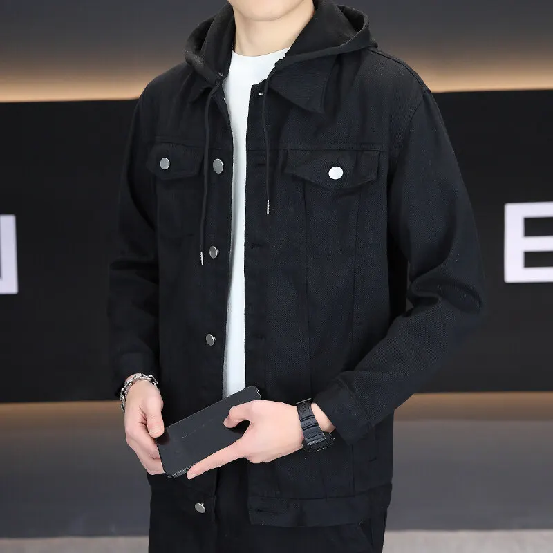 Celebrity style 2025 high-quality autumn fashion trend hooded denim shirt jacket denim shirt