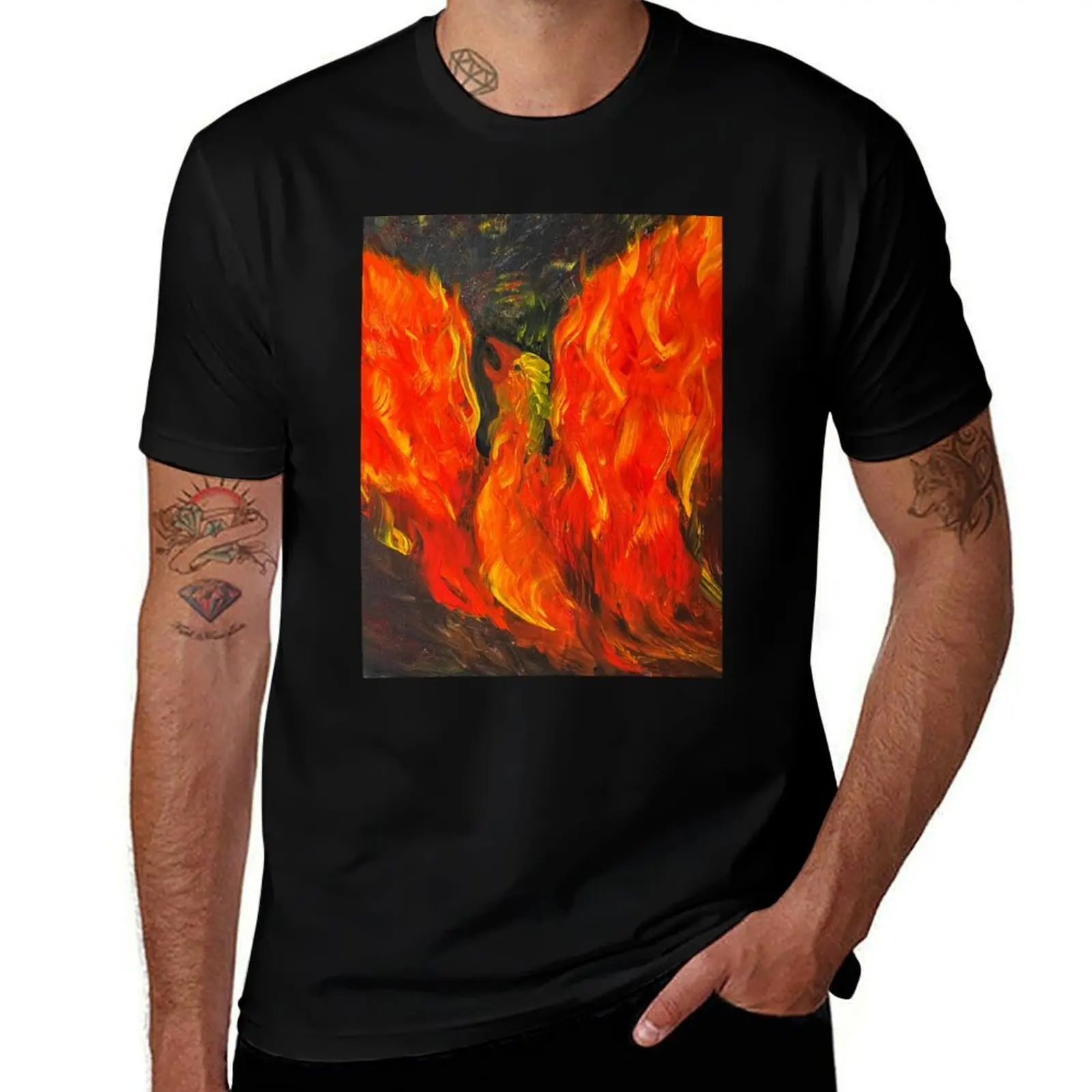 ..and From The Ashes She Is Reborn Phoenix. Alexandra Collection T-Shirt Daily Work Short Sleeve Top T-Shirt